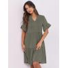 image:imageANRABESS Womens Summer Casual Dress VNeck Ruffle Sleeve Tiered Mini Dress Soft Comfy Fabric with Pockets for AllDay WearArmy Green