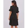 image:imageANRABESS Womens Summer Casual Dress VNeck Ruffle Sleeve Tiered Mini Dress Soft Comfy Fabric with Pockets for AllDay WearBlack