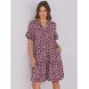 image:imageANRABESS Womens Summer Casual Dress VNeck Ruffle Sleeve Tiered Mini Dress Soft Comfy Fabric with Pockets for AllDay WearBlack Pink Floral