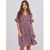 image:imageANRABESS Womens Summer Casual Dress VNeck Ruffle Sleeve Tiered Mini Dress Soft Comfy Fabric with Pockets for AllDay WearBlack Pink Floral
