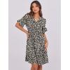 image:imageANRABESS Womens Summer Casual Dress VNeck Ruffle Sleeve Tiered Mini Dress Soft Comfy Fabric with Pockets for AllDay WearBlack White Floral