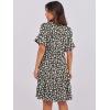 image:imageANRABESS Womens Summer Casual Dress VNeck Ruffle Sleeve Tiered Mini Dress Soft Comfy Fabric with Pockets for AllDay WearBlack White Floral