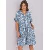 image:imageANRABESS Womens Summer Casual Dress VNeck Ruffle Sleeve Tiered Mini Dress Soft Comfy Fabric with Pockets for AllDay WearBlue White Floral