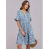 image:imageANRABESS Womens Summer Casual Dress VNeck Ruffle Sleeve Tiered Mini Dress Soft Comfy Fabric with Pockets for AllDay WearBlue White Floral