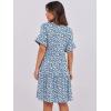 image:imageANRABESS Womens Summer Casual Dress VNeck Ruffle Sleeve Tiered Mini Dress Soft Comfy Fabric with Pockets for AllDay WearBlue White Floral
