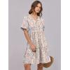 image:imageANRABESS Womens Summer Casual Dress VNeck Ruffle Sleeve Tiered Mini Dress Soft Comfy Fabric with Pockets for AllDay WearCoral Floral