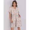 image:imageANRABESS Womens Summer Casual Dress VNeck Ruffle Sleeve Tiered Mini Dress Soft Comfy Fabric with Pockets for AllDay WearCoral Floral