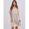 image:imageANRABESS Womens Summer Casual Dress VNeck Ruffle Sleeve Tiered Mini Dress Soft Comfy Fabric with Pockets for AllDay WearCoral Floral