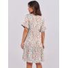 image:imageANRABESS Womens Summer Casual Dress VNeck Ruffle Sleeve Tiered Mini Dress Soft Comfy Fabric with Pockets for AllDay WearCoral Floral