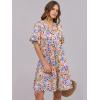 image:imageANRABESS Womens Summer Casual Dress VNeck Ruffle Sleeve Tiered Mini Dress Soft Comfy Fabric with Pockets for AllDay WearCrayon Multicolored Floral