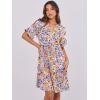 image:imageANRABESS Womens Summer Casual Dress VNeck Ruffle Sleeve Tiered Mini Dress Soft Comfy Fabric with Pockets for AllDay WearCrayon Multicolored Floral