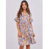 image:imageANRABESS Womens Summer Casual Dress VNeck Ruffle Sleeve Tiered Mini Dress Soft Comfy Fabric with Pockets for AllDay WearCrayon Multicolored Floral
