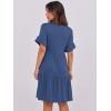 image:imageANRABESS Womens Summer Casual Dress VNeck Ruffle Sleeve Tiered Mini Dress Soft Comfy Fabric with Pockets for AllDay WearDeep Blue