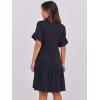image:imageANRABESS Womens Summer Casual Dress VNeck Ruffle Sleeve Tiered Mini Dress Soft Comfy Fabric with Pockets for AllDay WearDeep Navy Blue