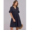 image:imageANRABESS Womens Summer Casual Dress VNeck Ruffle Sleeve Tiered Mini Dress Soft Comfy Fabric with Pockets for AllDay WearDeep Navy Blue
