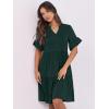 image:imageANRABESS Womens Summer Casual Dress VNeck Ruffle Sleeve Tiered Mini Dress Soft Comfy Fabric with Pockets for AllDay WearForest Green