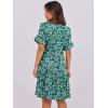 image:imageANRABESS Womens Summer Casual Dress VNeck Ruffle Sleeve Tiered Mini Dress Soft Comfy Fabric with Pockets for AllDay WearGreen Blue Floral
