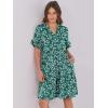 image:imageANRABESS Womens Summer Casual Dress VNeck Ruffle Sleeve Tiered Mini Dress Soft Comfy Fabric with Pockets for AllDay WearGreen Blue Floral