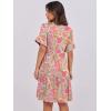 image:imageANRABESS Womens Summer Casual Dress VNeck Ruffle Sleeve Tiered Mini Dress Soft Comfy Fabric with Pockets for AllDay WearGrey Pink Floral
