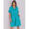 image:imageANRABESS Womens Summer Casual Dress VNeck Ruffle Sleeve Tiered Mini Dress Soft Comfy Fabric with Pockets for AllDay WearLake Green