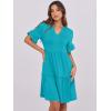 image:imageANRABESS Womens Summer Casual Dress VNeck Ruffle Sleeve Tiered Mini Dress Soft Comfy Fabric with Pockets for AllDay WearLake Green