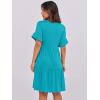 image:imageANRABESS Womens Summer Casual Dress VNeck Ruffle Sleeve Tiered Mini Dress Soft Comfy Fabric with Pockets for AllDay WearLake Green