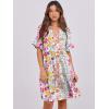 image:imageANRABESS Womens Summer Casual Dress VNeck Ruffle Sleeve Tiered Mini Dress Soft Comfy Fabric with Pockets for AllDay WearMulticolour Floral