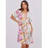 image:imageANRABESS Womens Summer Casual Dress VNeck Ruffle Sleeve Tiered Mini Dress Soft Comfy Fabric with Pockets for AllDay WearMulticolour Floral