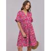 image:imageANRABESS Womens Summer Casual Dress VNeck Ruffle Sleeve Tiered Mini Dress Soft Comfy Fabric with Pockets for AllDay WearRed Floral