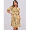 image:imageANRABESS Womens Summer Casual Dress VNeck Ruffle Sleeve Tiered Mini Dress Soft Comfy Fabric with Pockets for AllDay WearYellow Red White Floral