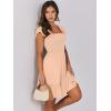 image:imageANRABESS Womens Summer Casual Sleeveless Square Neck Dress 2026 Smocked Ruffle Backless Boho Beach Cute Teen Short SundressApricot