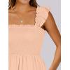 image:imageANRABESS Womens Summer Casual Sleeveless Square Neck Dress 2026 Smocked Ruffle Backless Boho Beach Cute Teen Short SundressApricot