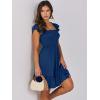 image:imageANRABESS Womens Summer Casual Sleeveless Square Neck Dress 2026 Smocked Ruffle Backless Boho Beach Cute Teen Short SundressDark Sea Blue