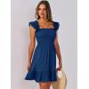 image:imageANRABESS Womens Summer Casual Sleeveless Square Neck Dress 2026 Smocked Ruffle Backless Boho Beach Cute Teen Short SundressDark Sea Blue