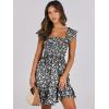 image:imageANRABESS Womens Summer Casual Sleeveless Square Neck Dress 2026 Smocked Ruffle Backless Boho Beach Cute Teen Short SundressFloral Black White
