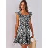 image:imageANRABESS Womens Summer Casual Sleeveless Square Neck Dress 2026 Smocked Ruffle Backless Boho Beach Cute Teen Short SundressFloral Black White