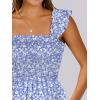 image:imageANRABESS Womens Summer Casual Sleeveless Square Neck Dress 2026 Smocked Ruffle Backless Boho Beach Cute Teen Short SundressFloral Blue White