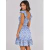 image:imageANRABESS Womens Summer Casual Sleeveless Square Neck Dress 2026 Smocked Ruffle Backless Boho Beach Cute Teen Short SundressFloral Blue White