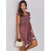 image:imageANRABESS Womens Summer Casual Sleeveless Square Neck Dress 2026 Smocked Ruffle Backless Boho Beach Cute Teen Short SundressFloral Red Pink