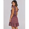 image:imageANRABESS Womens Summer Casual Sleeveless Square Neck Dress 2026 Smocked Ruffle Backless Boho Beach Cute Teen Short SundressFloral Red Pink