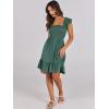 image:imageANRABESS Womens Summer Casual Sleeveless Square Neck Dress 2026 Smocked Ruffle Backless Boho Beach Cute Teen Short SundressGrass Green