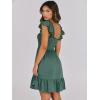 image:imageANRABESS Womens Summer Casual Sleeveless Square Neck Dress 2026 Smocked Ruffle Backless Boho Beach Cute Teen Short SundressGrass Green