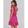 image:imageANRABESS Womens Summer Casual Sleeveless Square Neck Dress 2026 Smocked Ruffle Backless Boho Beach Cute Teen Short SundressHot Pink