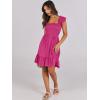 image:imageANRABESS Womens Summer Casual Sleeveless Square Neck Dress 2026 Smocked Ruffle Backless Boho Beach Cute Teen Short SundressHot Pink