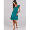 image:imageANRABESS Womens Summer Casual Sleeveless Square Neck Dress 2026 Smocked Ruffle Backless Boho Beach Cute Teen Short SundressLake Green