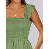 image:imageANRABESS Womens Summer Casual Sleeveless Square Neck Dress 2026 Smocked Ruffle Backless Boho Beach Cute Teen Short SundressLight Green