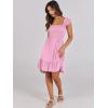 image:imageANRABESS Womens Summer Casual Sleeveless Square Neck Dress 2026 Smocked Ruffle Backless Boho Beach Cute Teen Short SundressPink