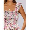 image:imageANRABESS Womens Summer Casual Sleeveless Square Neck Dress 2026 Smocked Ruffle Backless Boho Beach Cute Teen Short SundressPrint Floral