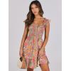 image:imageANRABESS Womens Summer Casual Sleeveless Square Neck Dress 2026 Smocked Ruffle Backless Boho Beach Cute Teen Short SundressPrint Floral Colour