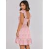 image:imageANRABESS Womens Summer Casual Sleeveless Square Neck Dress 2026 Smocked Ruffle Backless Boho Beach Cute Teen Short SundressPrint Floral Pink